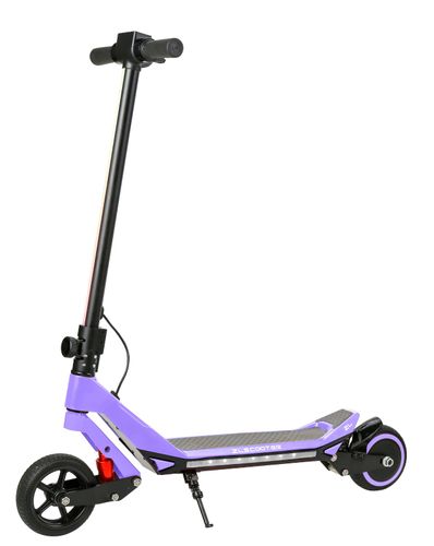 קורקינט חשמלי פרימיום 24V לילדים עם בולמי זעזועים, תאורה ומד תאורה/מהירות דיגיטאלי - סגול
