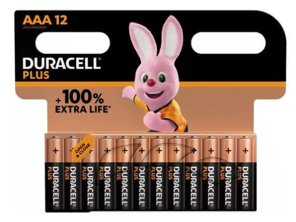סט 12 סוללות Duracell  AAA PLUS 100% 