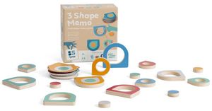 משחק זיכרון והתאמה 3 Shape Memo עם 24 חלקי עץ