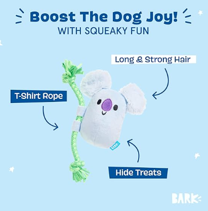 משחק לכלב בובת בארק נלה הקואלה - BARK Koa Koala green blue Australian plush dog toy