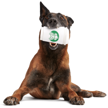 משחק לכלב בובת בארק כוס קפוצ'ינו - Dog Toy Pupkin Spice Latte Treat Dispensing Super Chewer Toy For Medium to Large Dogs