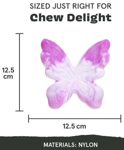 משחק לכלב בארק צעצוע לעיס פרפר גומי - BARK Dog Toy Super Chewer Fairy Dogmother Solid Nylon With Peanut Butter Scent