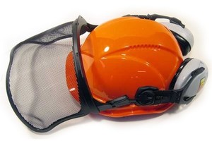 קסדת מגן כולל אוזניות ומגן פנים רשת Husqvarna