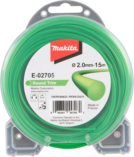 חוט חרמש / מיתר גיזום Makita דגם E-02705, אורך 15 מטר, קוטר 2 מ