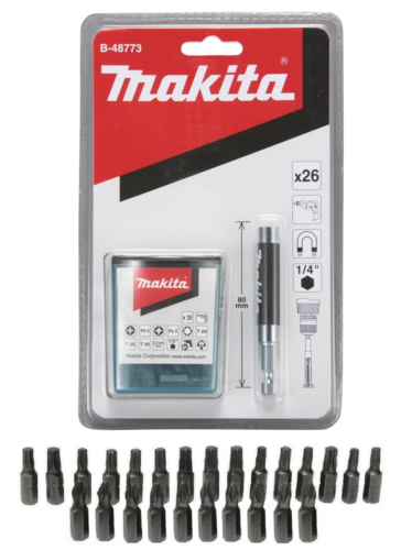 סט 26 ביטים Makita דגם B-48773 עם מאריך ונרתיק