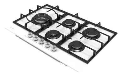 כיריים גז 5 מבערים 75 זכוכית לבנה TADIRAN TADGH75GW