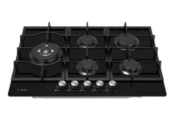 כיריים גז 5 מבערים 75 זכוכית שחורה TADIRAN TADGH75GB