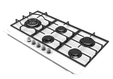 כיריים גז 5 מבערים 90 זכוכית לבנה TADIRAN TADH90GW