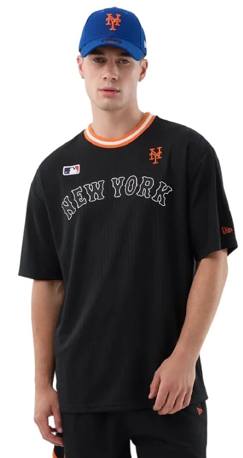 חולצת ניו ארה New Era Mets MLB Arch Black Oversized T-Shirt | גברים