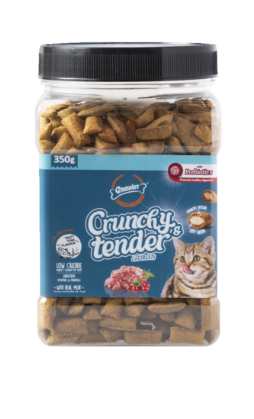 Crunchy Tender חטיף כריות לחתול בקופסה בטעם טונה 350 גרם