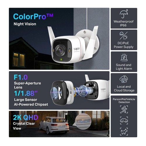 מצלמת אבטחה חיצונית TP-Link TAPO C325WB 4MP