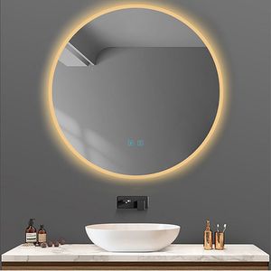 מראת יוקרה עגולה עם תאורת LED אחורית | "HALO"