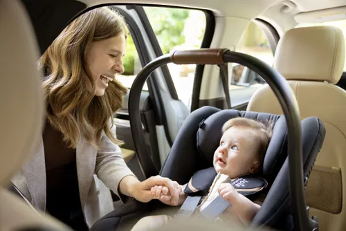 סלקל נשכב לתינוק הכולל בסיס קבוע לרכב i-Level Recline™ Signature - אפור/לבן Oyster