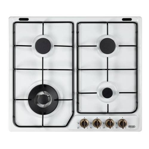 כיריים גז 60 ס''מ כפרי 4 להבות צבע לבן Delonghi דגם DGH1360RW