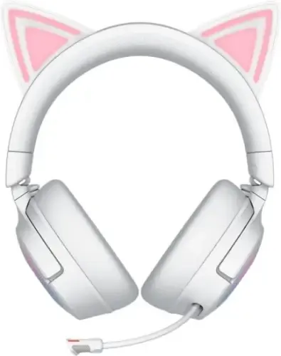 אוזניות לבן RAZER KRAKEN KITTY V3 PRO