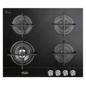 כיריים גז 60 ס"מ 4 להבות זכוית קרמית צבע שחור Delonghi דגם DGH4160GN