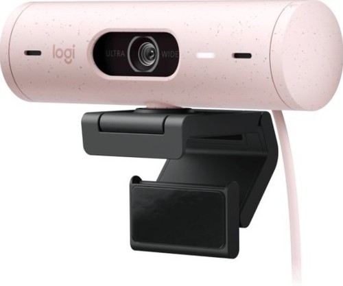 מצלמת רשת עם מיקרופון צבע ורוד Logitech Brio 500 Full HD 1080p