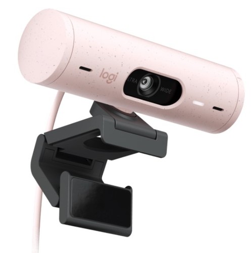 מצלמת רשת עם מיקרופון צבע ורוד Logitech Brio 500 Full HD 1080p