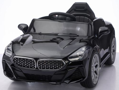 מכונית ממונעת 12V בדמות BMW Z4 עם גלגלי EVA, מערכת מולטימדיה, אורות ושלט רחוק - שחור מטאלי