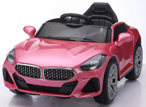 מכונית ממונעת 12V בדמות BMW Z4 עם גלגלי EVA, מערכת מולטימדיה, אורות ושלט רחוק - ורוד מטאלי