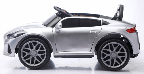 מכונית ממונעת 12V בדמות BMW Z4 עם גלגלי EVA, מערכת מולטימדיה, אורות ושלט רחוק - שחור מטאלי
