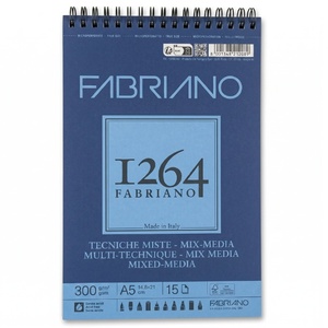 בלוק מיקס מדיה A5 15 דף 300 גר Fabriano 1264 Mixed Media