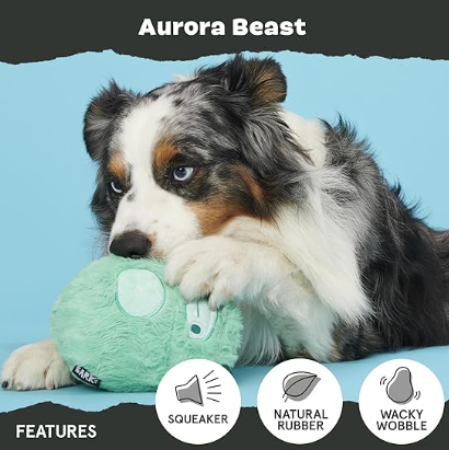 משחק לכלב בארק צעצוע נסתר אורורה החיה - BARK Dog Toy Super Chewer Aurora Beast Squeaky Plush With Hidden Toy