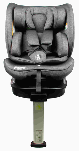 כיסא בטיחות ובוסטר מסתובב TITAN 360º מלידה ועד גיל 8 בתקן i-Size עם הגנת צד וראש מוגברת - אפור