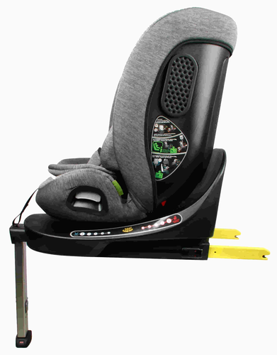 כיסא בטיחות ובוסטר מסתובב TITAN 360º מלידה ועד גיל 8 בתקן i-Size עם הגנת צד וראש מוגברת - אפור