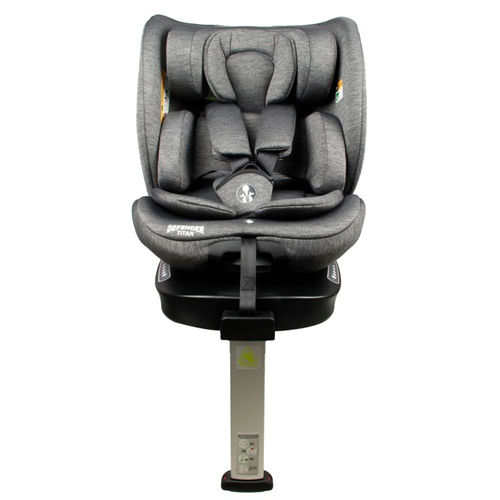 כיסא בטיחות ובוסטר מסתובב TITAN 360º מלידה ועד גיל 8 בתקן i-Size עם הגנת צד וראש מוגברת - אפור