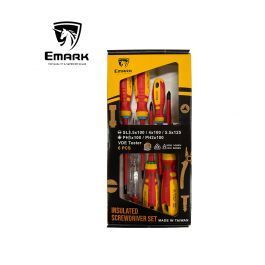סט 6 מברגים מבודד כולל טסטר  EMARK 1000V VDE