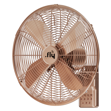 מאוורר קיר – RETRO נחושת מוברש 16" – עם שלט FlyFans