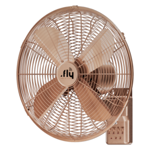 מאוורר קיר – RETRO נחושת מוברש 16" – עם שלט FlyFans
