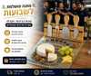 מגש גבינות מזכוכית עם סט סכיני גבינה מגנטיים - מתנה לשבועות יוקרתית