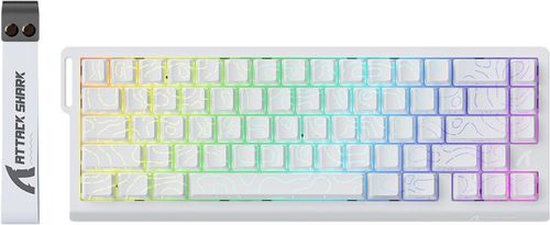 מקלדת גיימינג מגנטית Attack Shark X68 HE לבן טופוגרפי