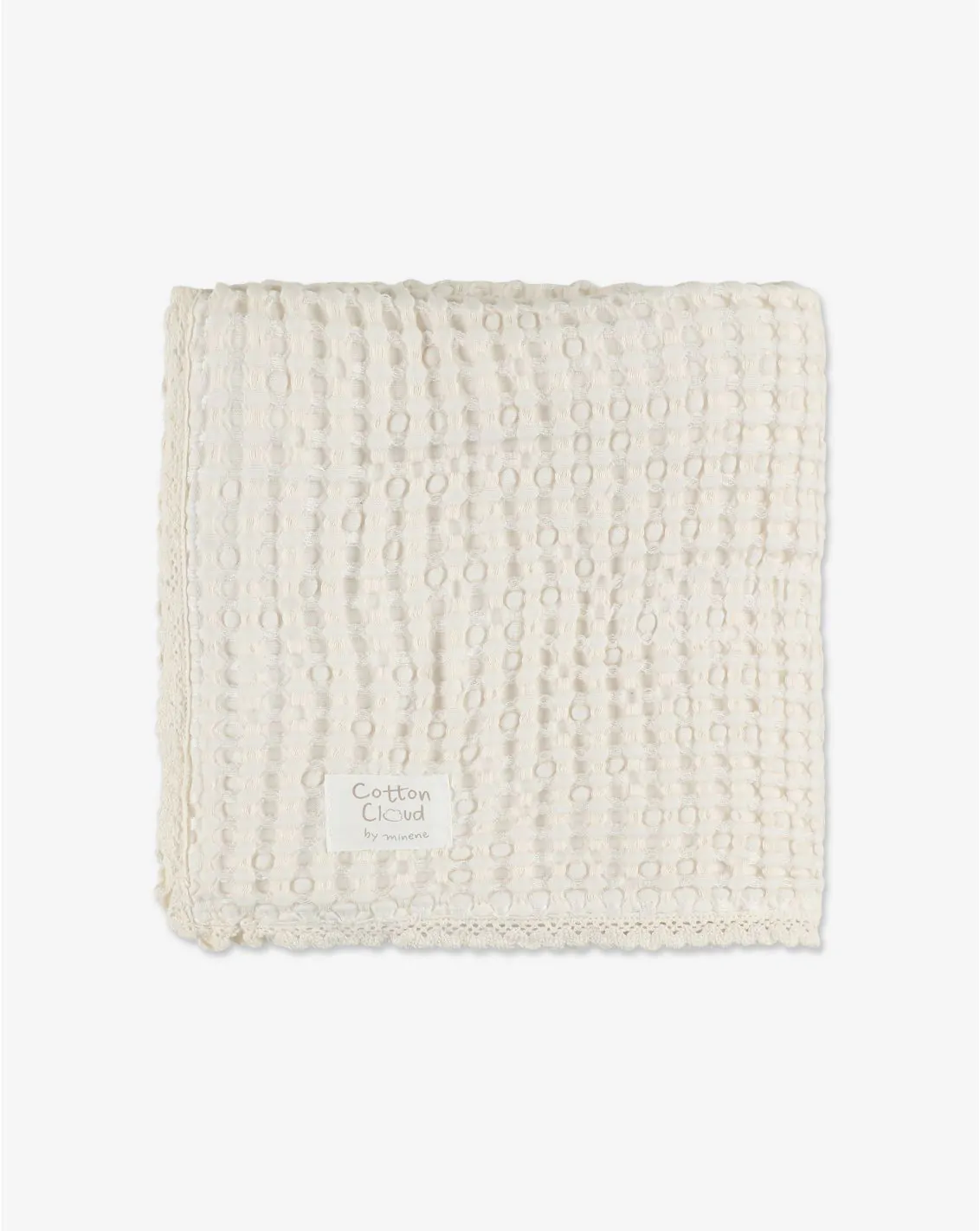 שמיכת פיקה גדולה 100*150 ליין Cotton Cloud - שמנת