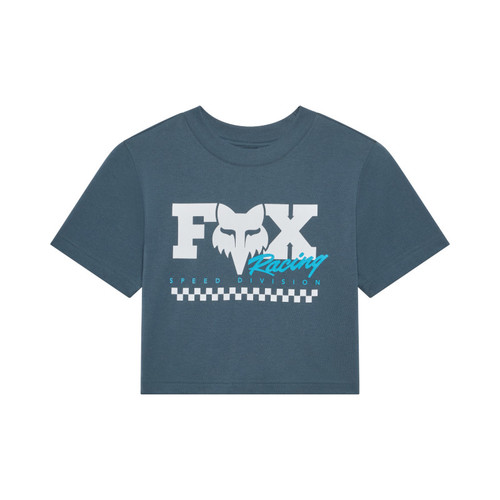 חולצה קצרה לנשים פוקס כחול - FOX W CHECKER SS BABY 
