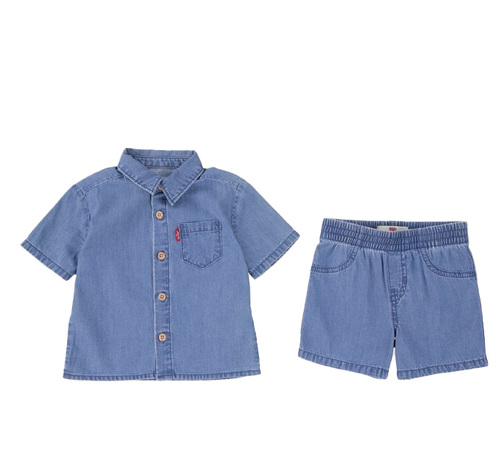 סט ליוויס Levi's Washed Short Sleeves Denim Set | פעוטות