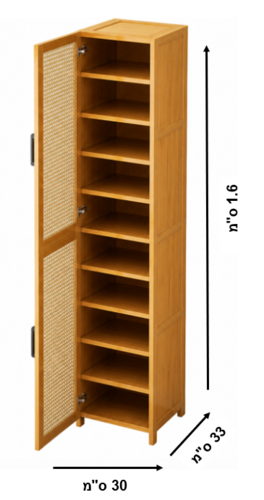 ארונית נעליים במבוק 10 מדפים דגם פליפה