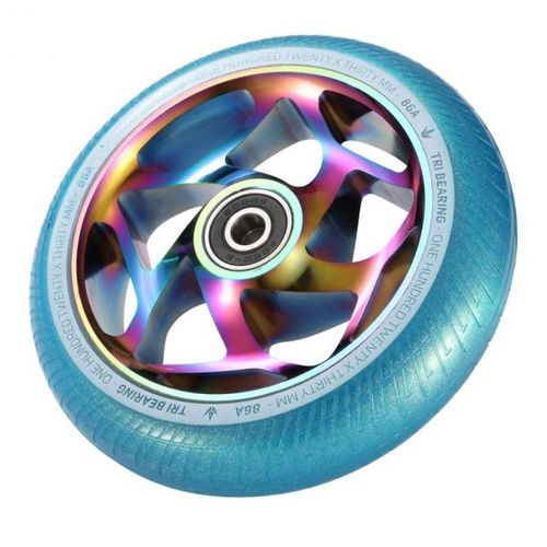 גלגל לקורקינט פעלולים Blunt Tri Bearing Wheel - Oil Slick/Teal 120mm x 30mm
