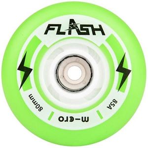 גלגלים סט של 4 MICRO FLASH WHEELS 76MM 85A GREEN