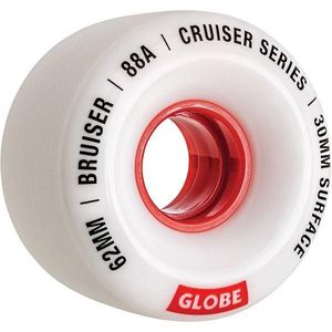 גלגלים לסקייטבורד Globe Bruiser Cruiser Wheels White/Red 62mm/88A