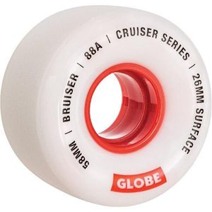 גלגלי סקייטבורד Globe Bruiser Cruiser Wheels White/Red 58mm/88A