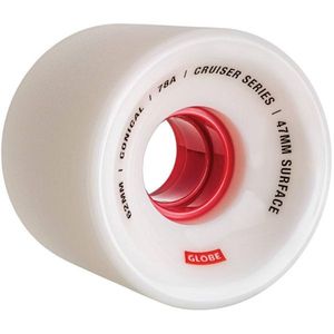 גלגלים לסקייטבורד Globe Conical Cruiser Wheels White/Red 62mm/78A