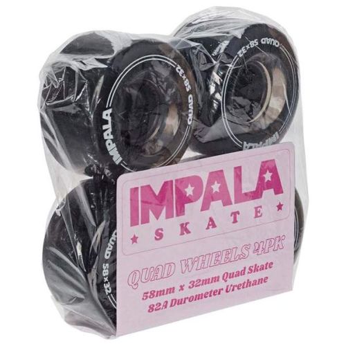Impala Rollerskates Wheels Black 58mm 82A 8pack