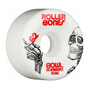 גלגלים לגלגליות Rollerbones Bowl Bombers Wheels White 62mm 103A 8pk