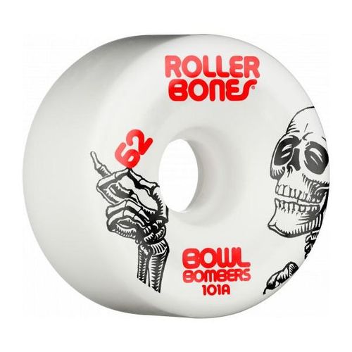 גלגלים לגלגליות Rollerbones Bowl Bombers Wheels 62mm 101A 8pk White