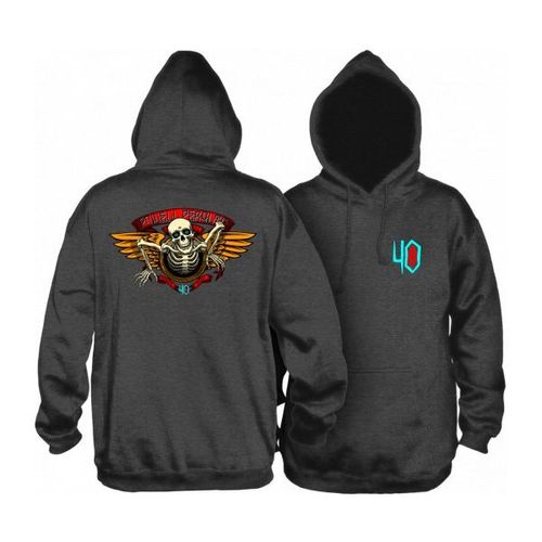 Powell Peralta 40th Anniversary Winged Ripper Hooded Sweatshirt Charcoal