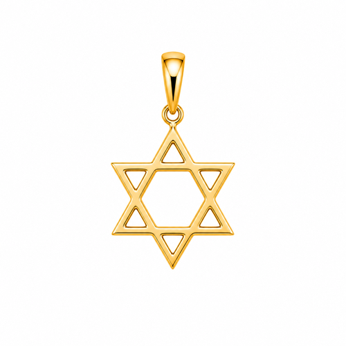 תליון מגן דוד זהב צהוב 14 קראט - קלאסי