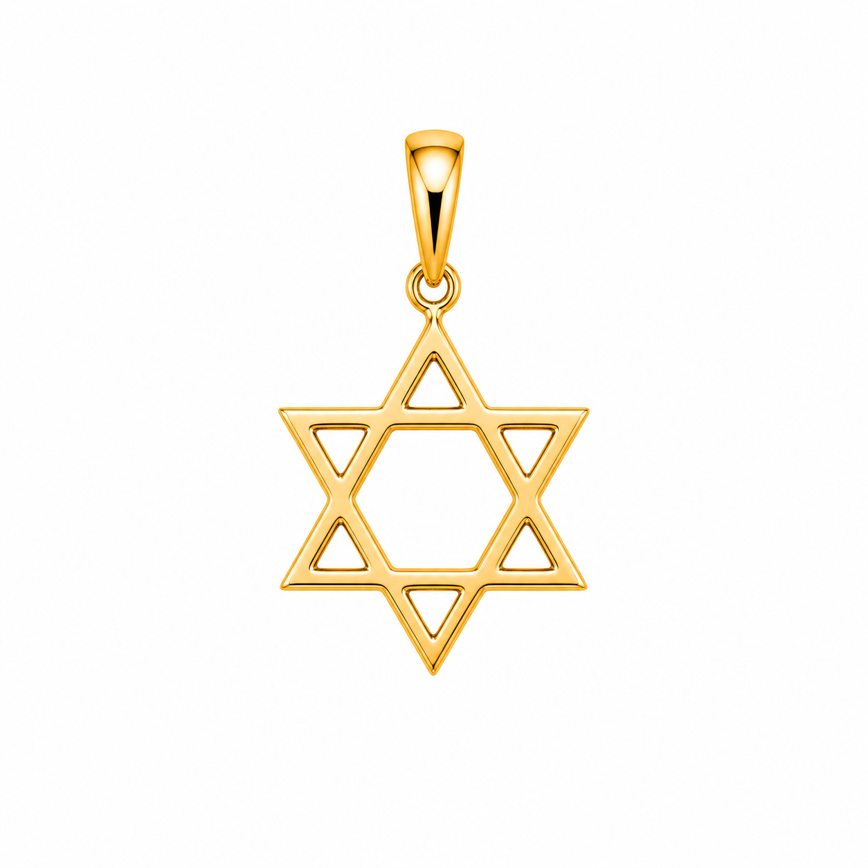 תליון מגן דוד זהב צהוב 14 קראט - קלאסי